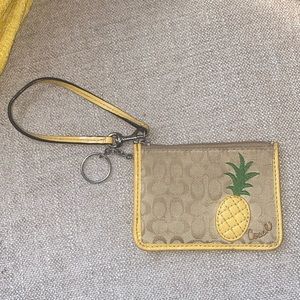 💛COACH🍍Pinapple Keychain Wallet, EUC